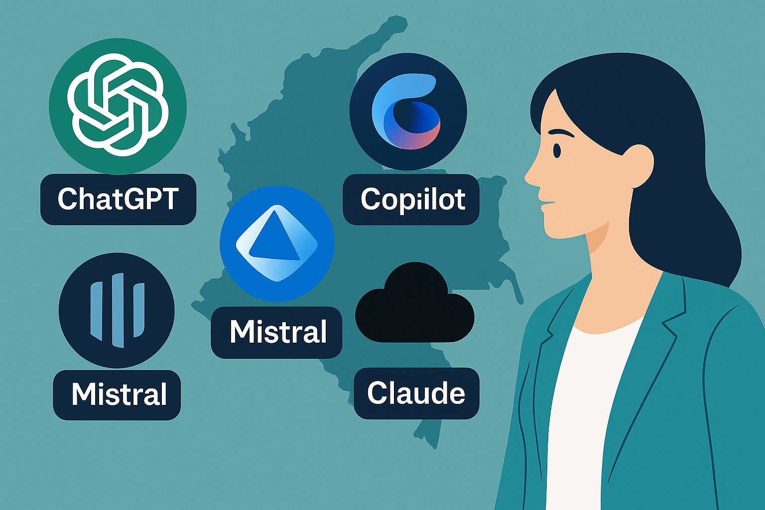 Qué inteligencia artificial utilizar en mi empresa: ChatGPT, Gemini, Copilot, Mistral o Claude en Colombia