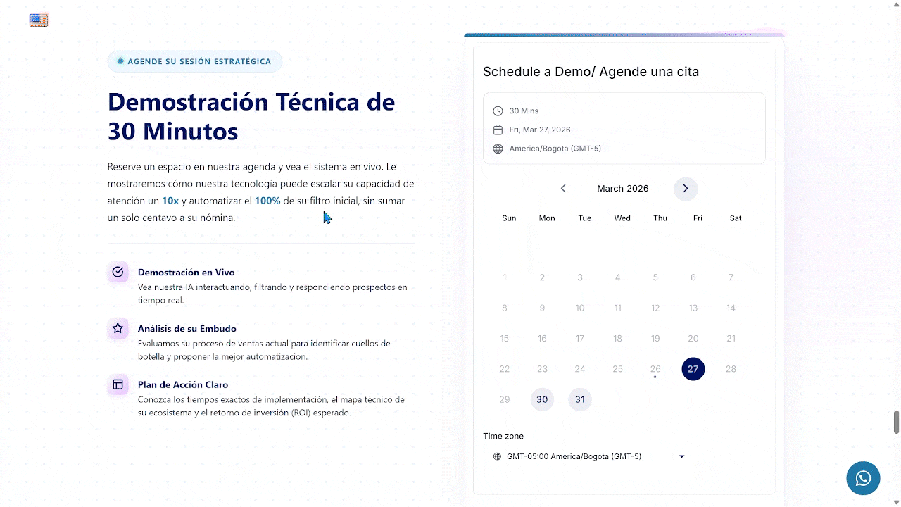 Demostración de agendamiento por IA Sistica